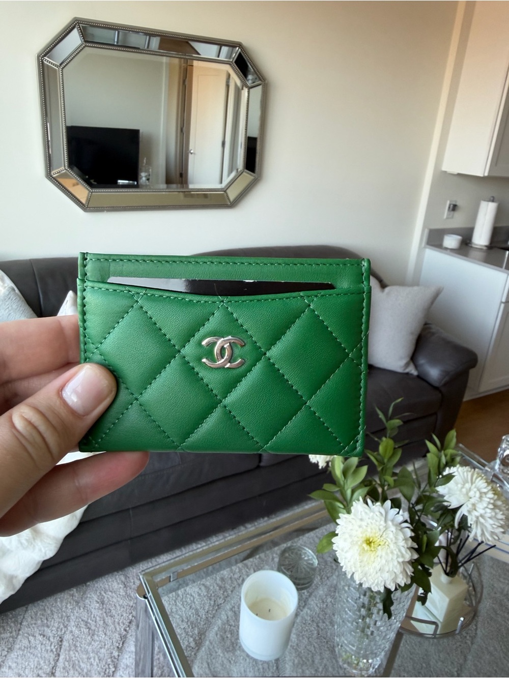 Chanel Card Holder Green